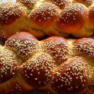 Challah roasted with sesame seeds
