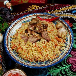 Plov stew with meat